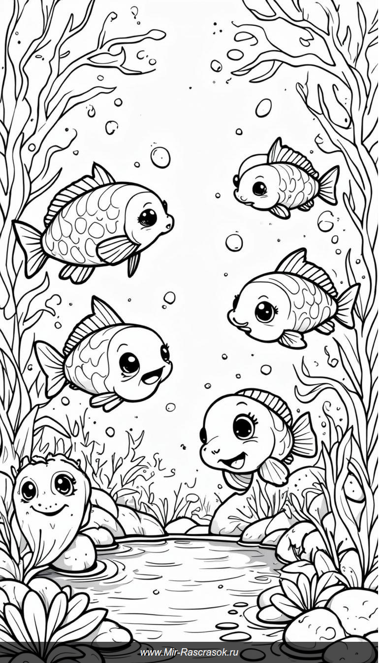 Волшебный подводный мир раскрашивания для детей