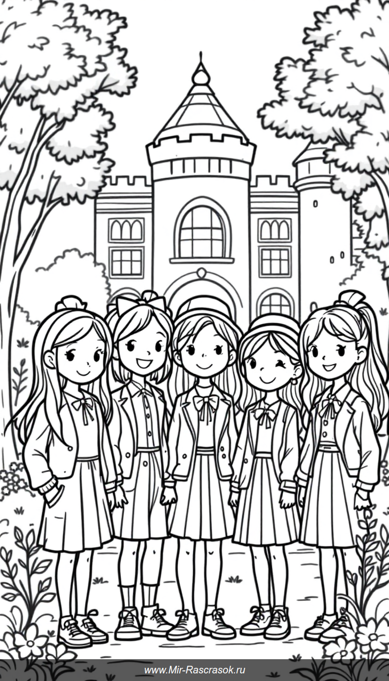 Персонажи Royale High School в раскрасках для детей