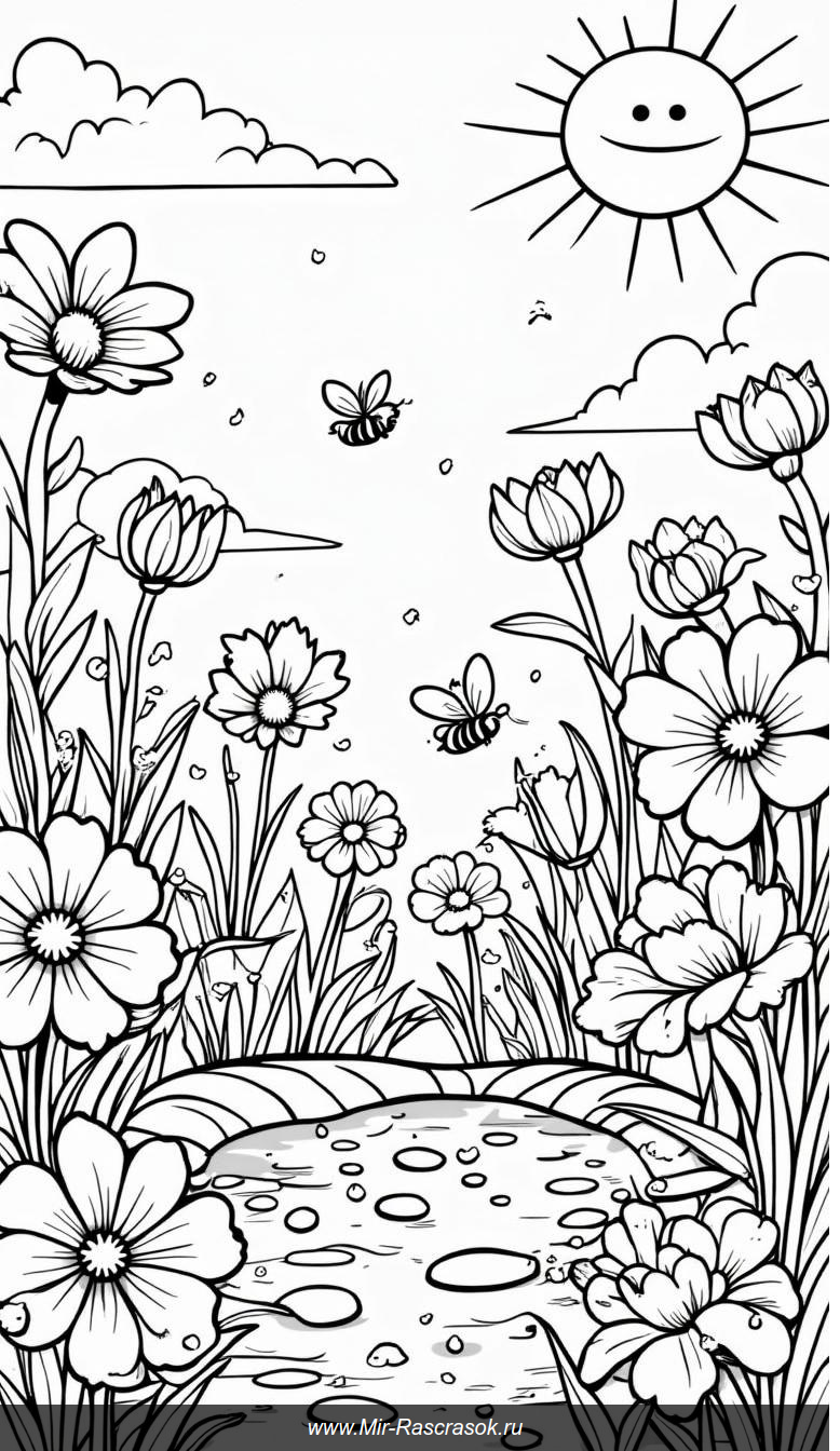 Волшебный сад для раскрашивания и счета для детей