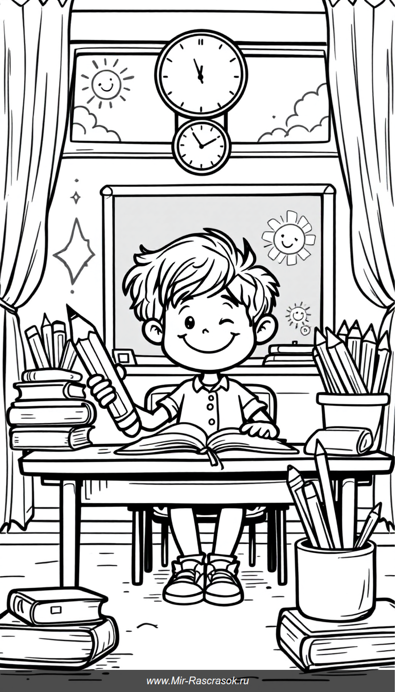 Веселая раскраска в классе для маленьких художников