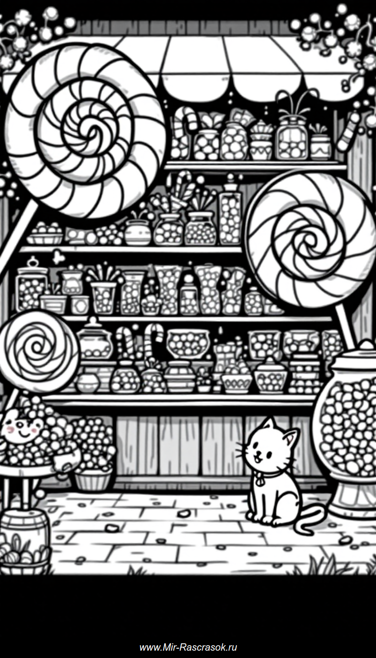 Весёлые леденцы и сладости для раскрашивания