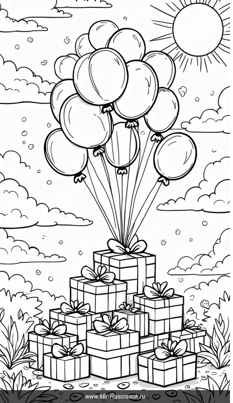 Рисуем с удовольствием воздушные шары и подарки