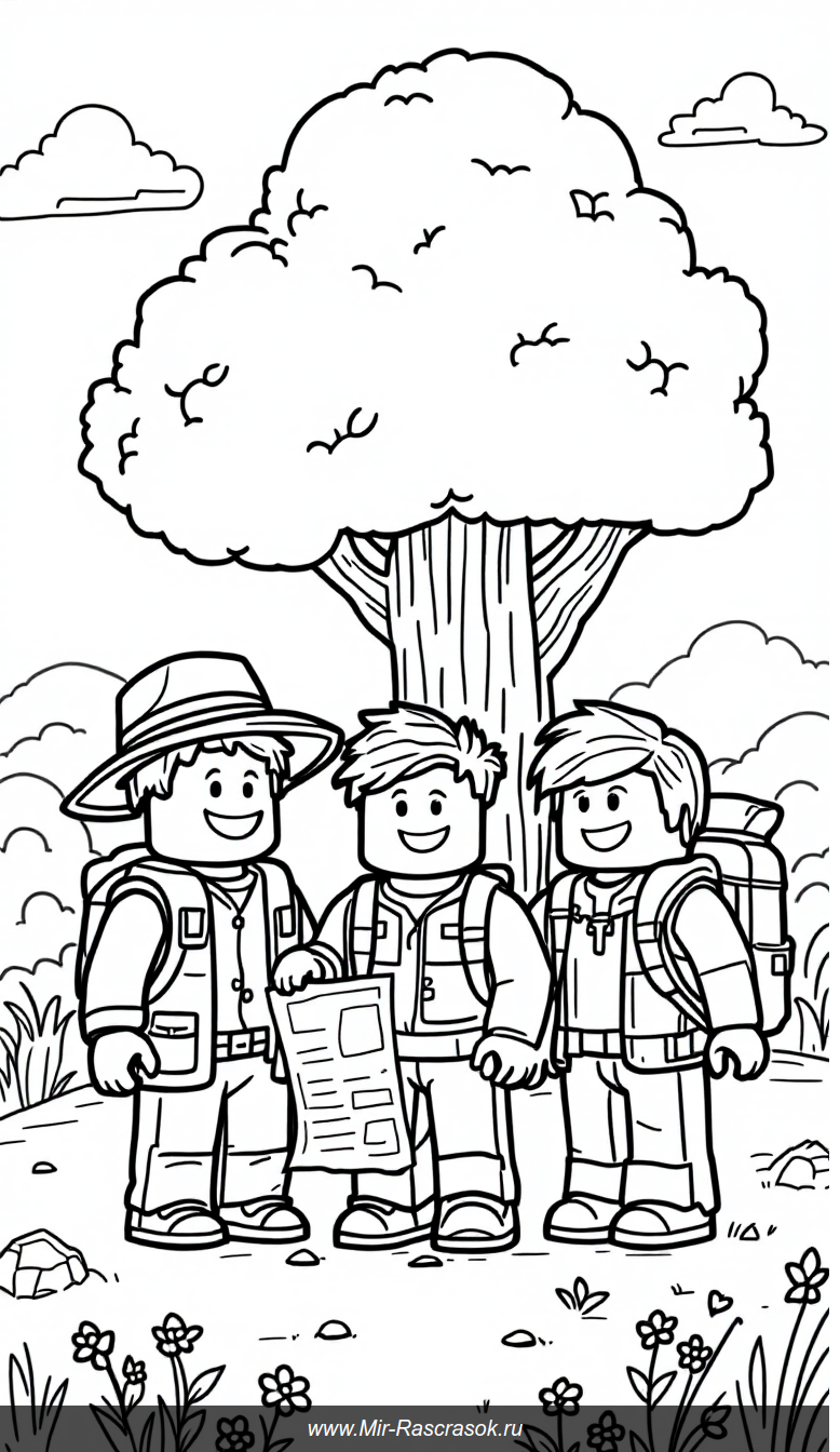 Веселое приключение Roblox для раскрашивания детям