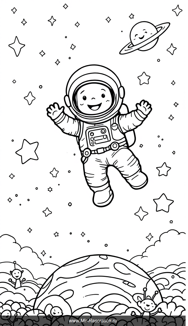Веселый космонавт и его друзья приключения в космосе для детей
