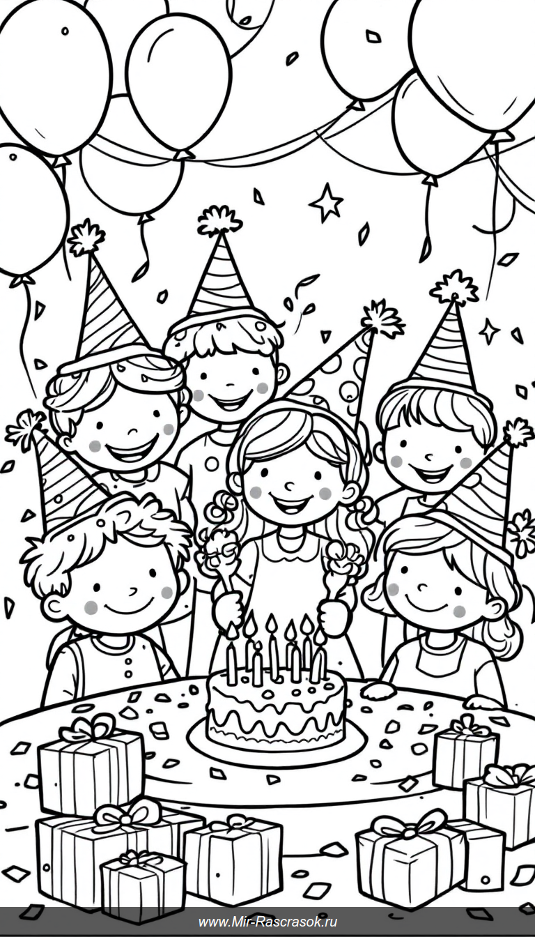 Подарите радость детям с веселыми праздничными колпаками 🎉 на нашем раскраске вы найдете простые и яркие узоры для творчества 🎨 Идеально для детских праздников и развития фантазии 🌈 Не упустите шанс добавить красок в ваш праздник с нашими уникальными рисунками