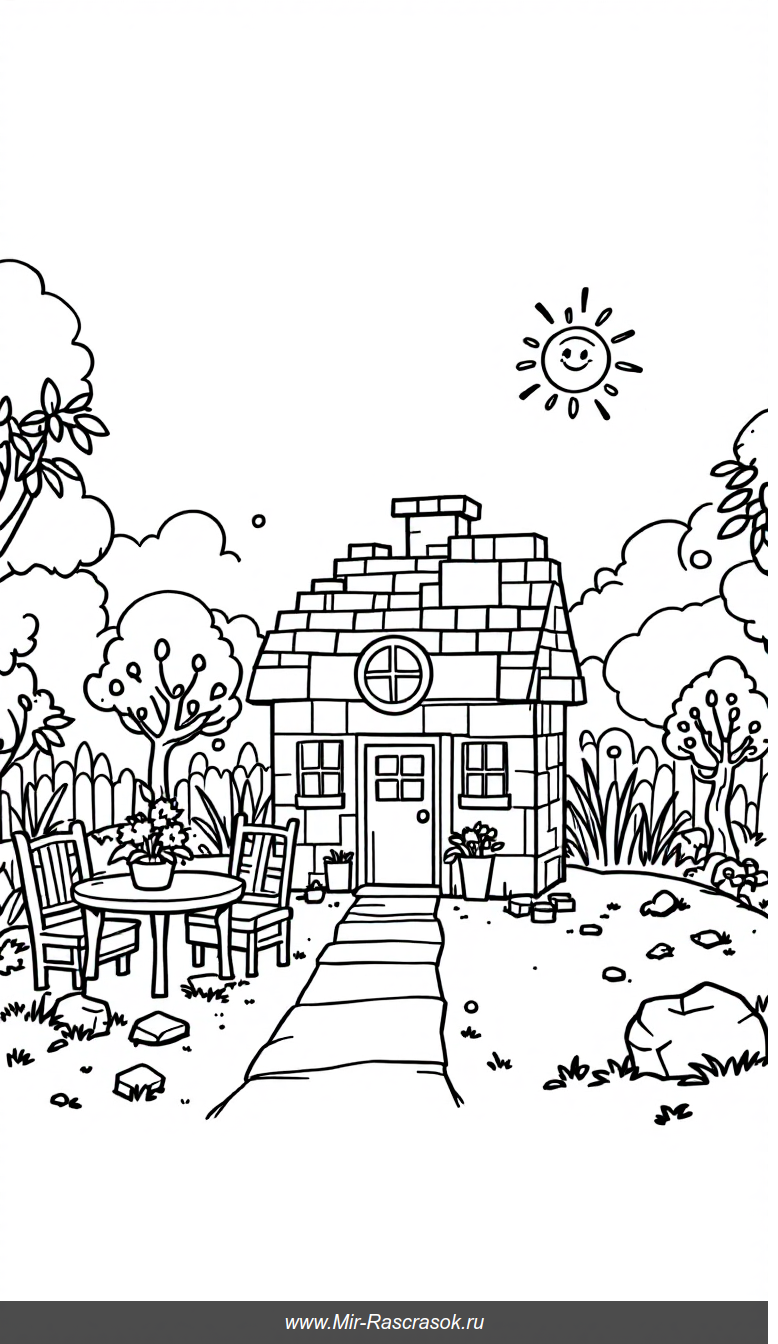 Раскраска Блоксбург для детей веселое строительство и фантазии