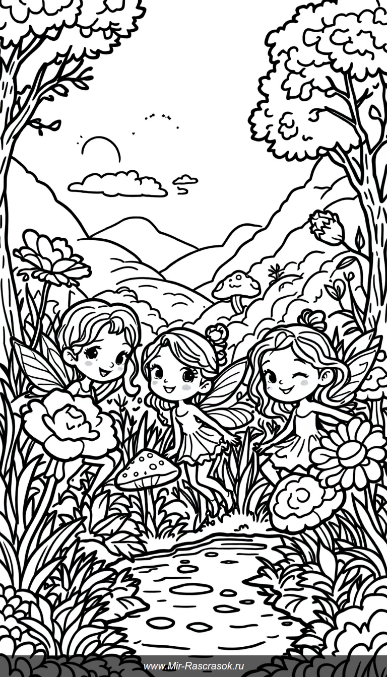 Погрузитесь в мир волшебства с нашей раскраской Волшебные феи 🧚‍♀️ Простые и яркие рисунки подходят для детей любого возраста 🎨 Развивайте фантазию и творческие навыки вместе с нами 🌸🌞 Сделайте яркий и радостный день вашим малышам!