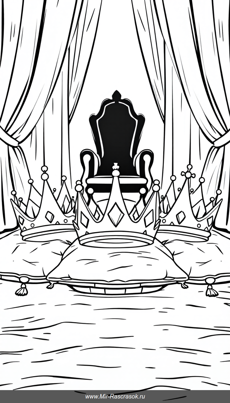 Королевские короны для детской раскраски