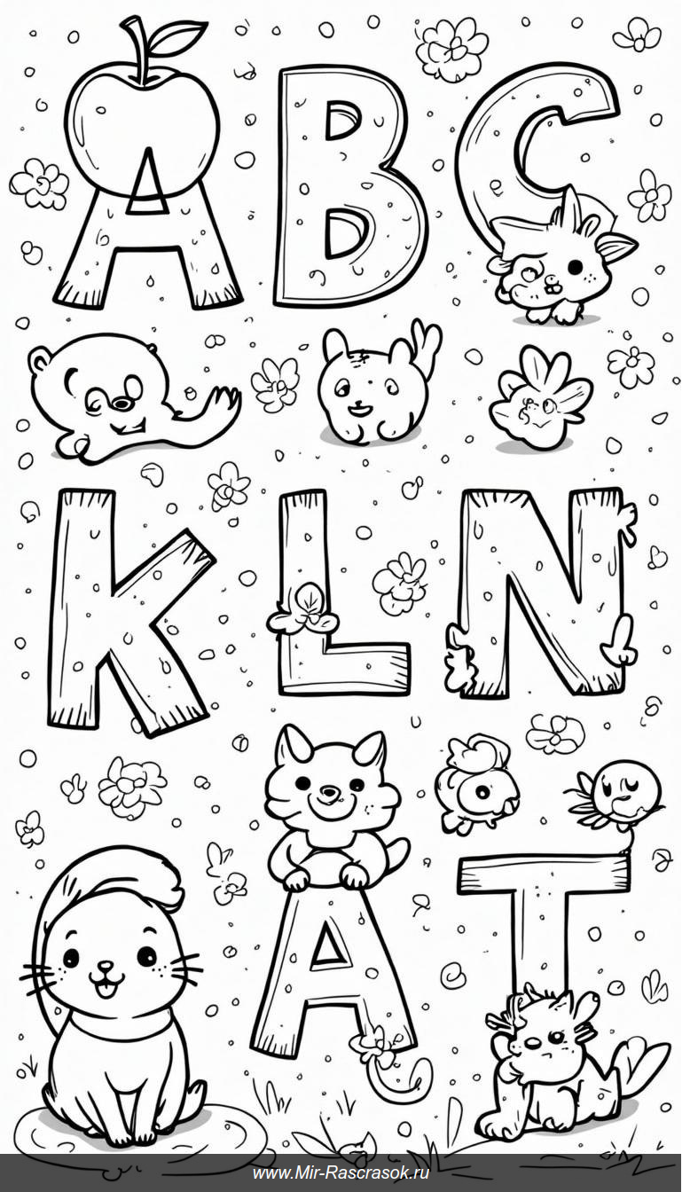 Раскрашиваем алфавит с приключениями для детей