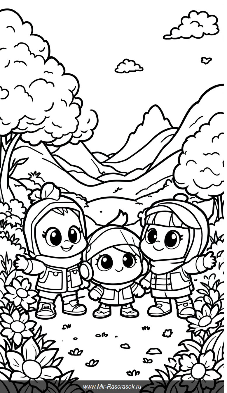 Раскраска с героями Brawl Stars для дружбы и весёлых приключений детей