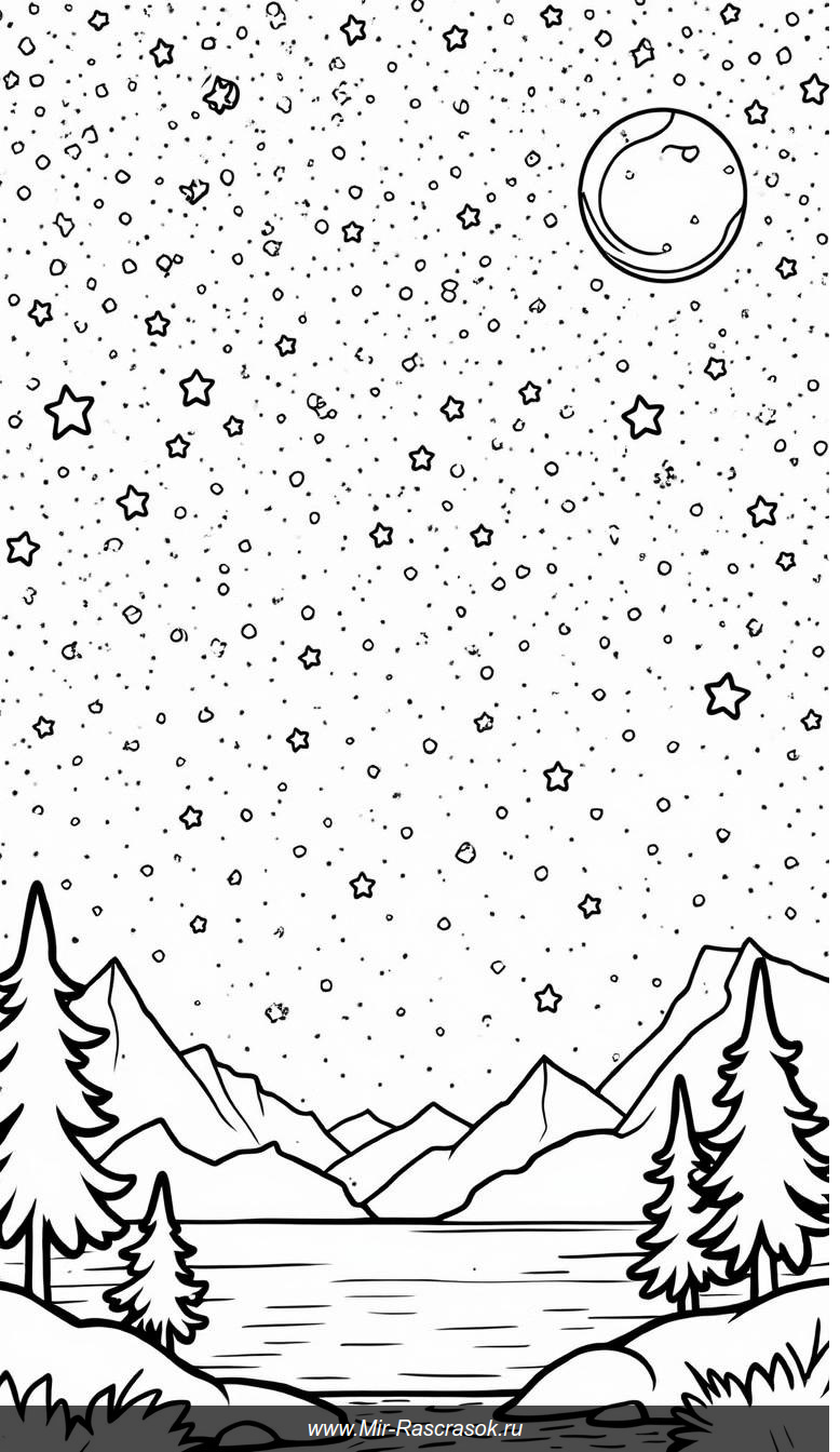 Волшебное ночное небо раскрась звездами и мечтой