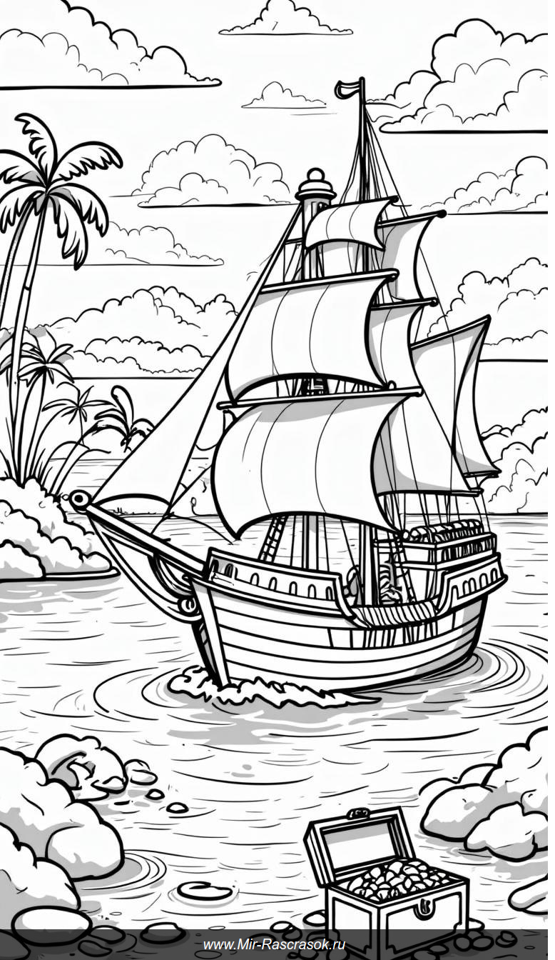 Приключения на пиратском корабле с сокровищами и дельфинами