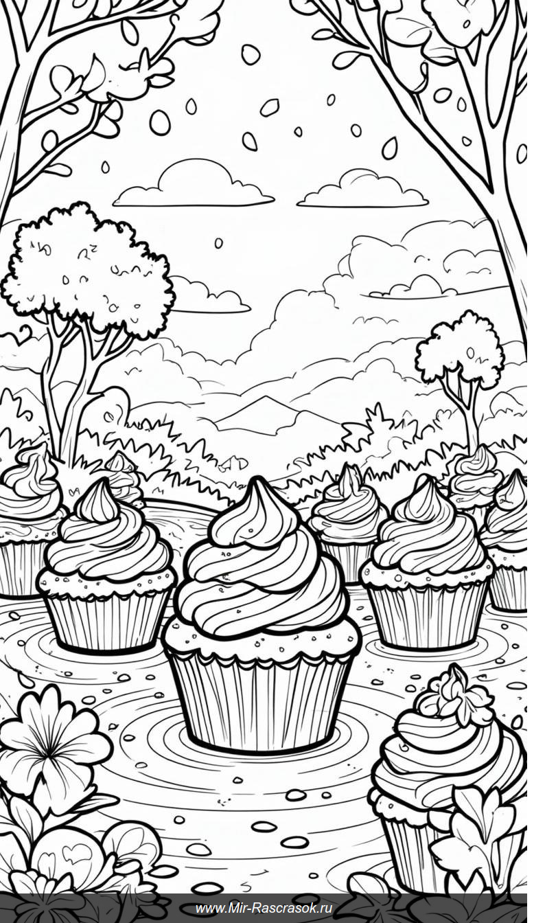 Волшебный мир кексов ждёт твоих ярких красок
