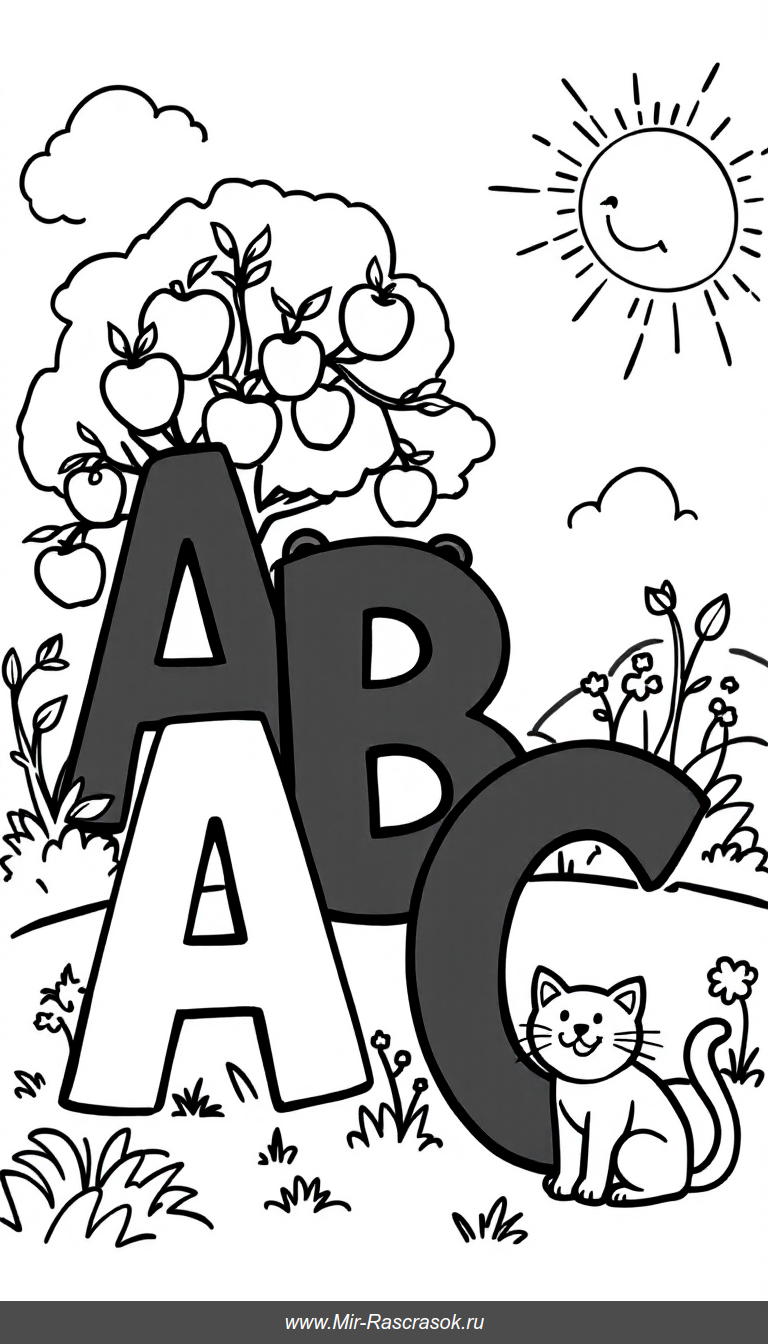 Веселое обучение азбуке с раскраской букв А Б В и яркими персонажами