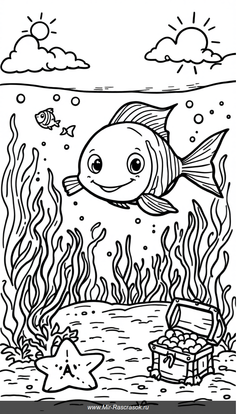 Веселое подводное раскрашивание для самых маленьких