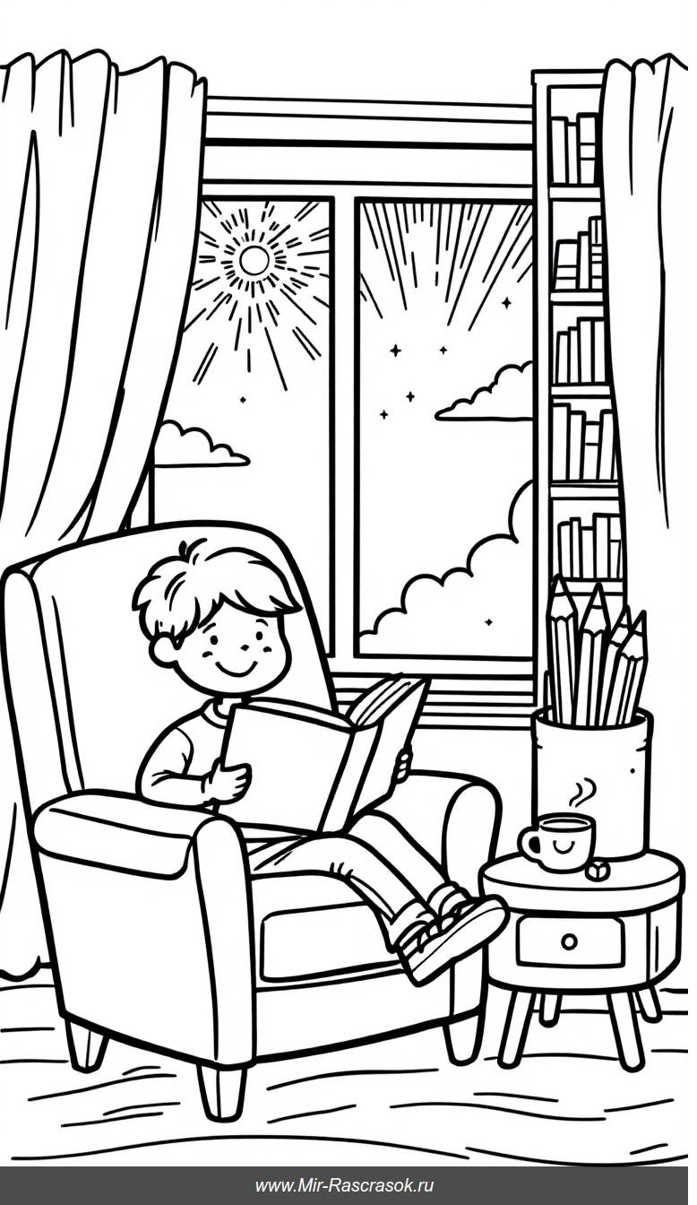 Уютный уголок для чтения и раскрашивания детских мечтаний