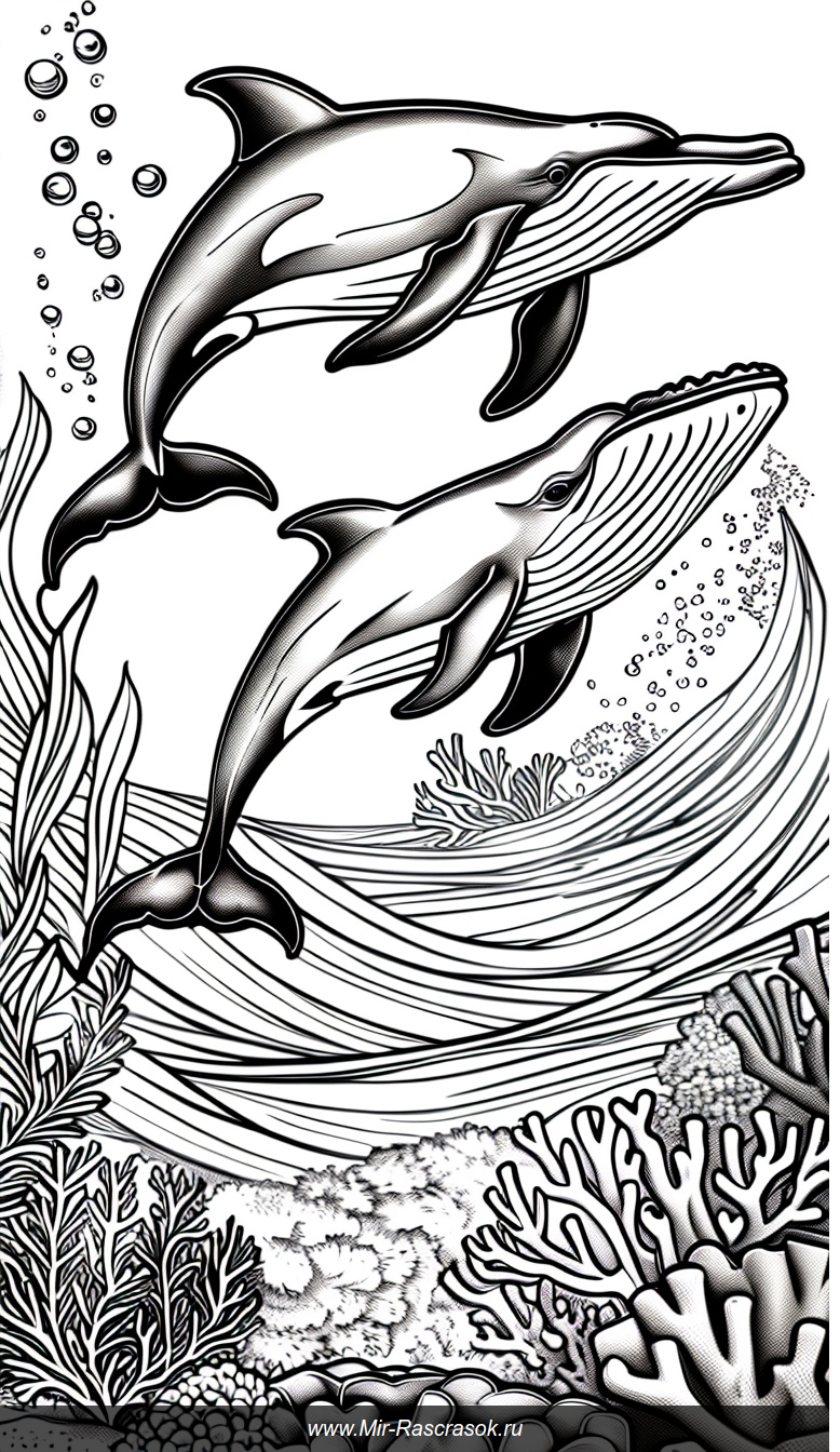 Яркая морская жизнь для раскрашивания