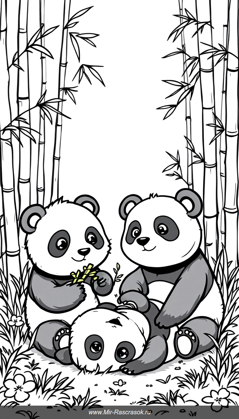 Милые панды для раскраски вашего ребенка
