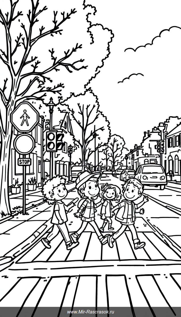 Учимся Правилам Дорожного Движения с Раскрасками