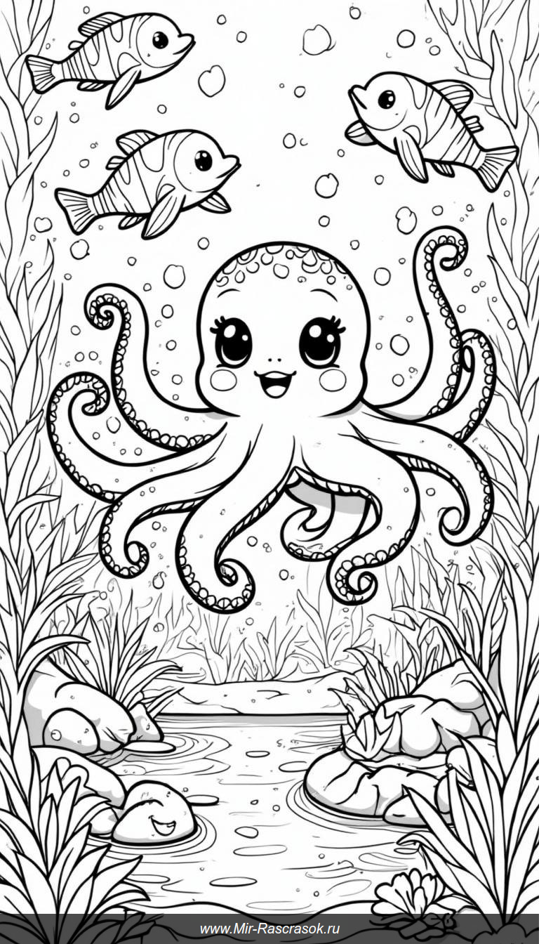 Откройте мир подводных приключений с раскраской для взрослых
