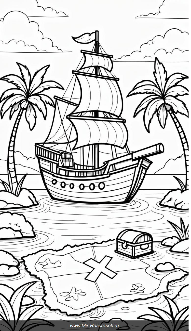 Пиратский корабль искатель сокровищ