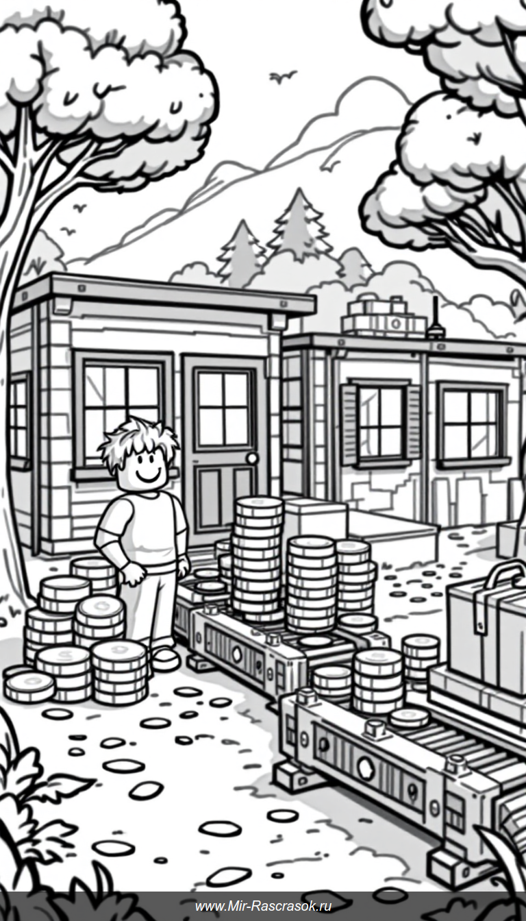 Погрузитесь в мир Roblox Tycoon с нашей раскраской 🎮🖍️ Простые и приятные сцены познакомят детей с игрой через творчество 🎨 Легкие контуры и знакомые элементы помогут развивать моторику и фантазию 🌟 Отличный способ весело провести время дома или в школе 📚🌈