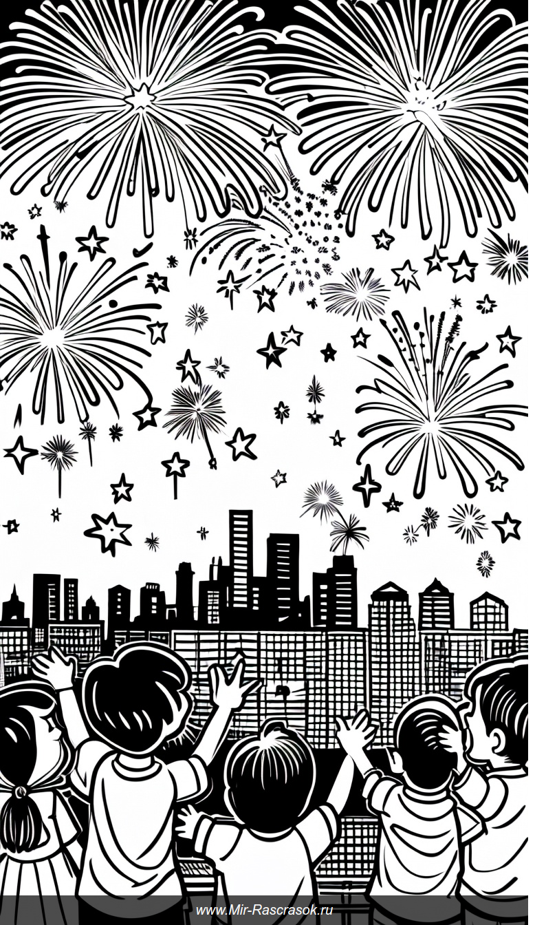Волшебный фейерверк ночного города глазами восторженных детей