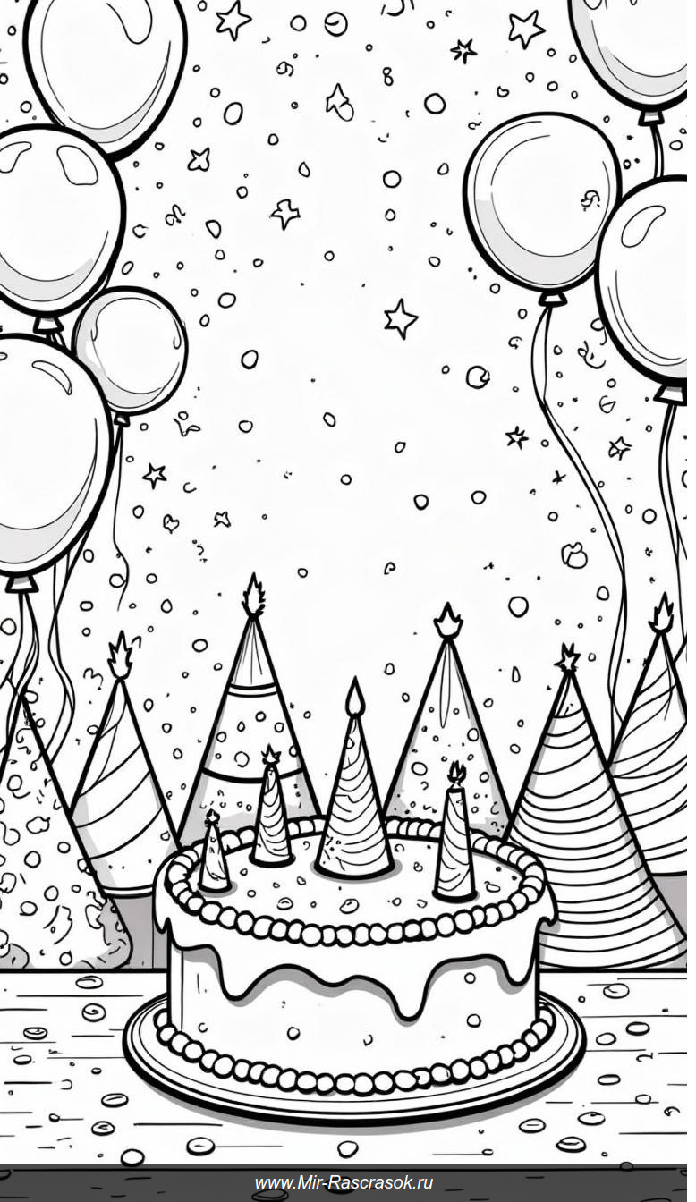 Раскрашиваем праздник с шляпами и весельем