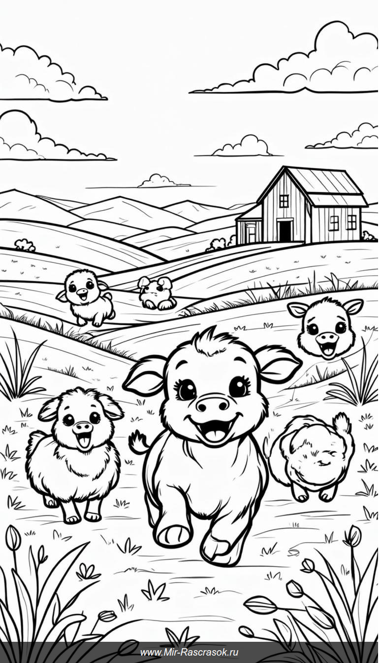 Веселая ферма раскраска для детей