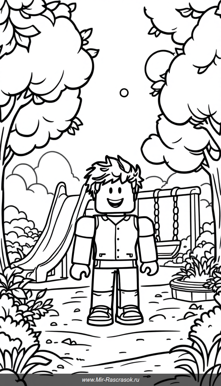 Веселый Roblox для детского раскрашивания