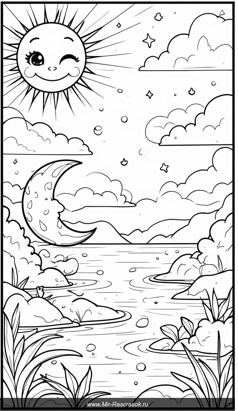 Солнечные моменты в волшебной раскраске для вдохновения