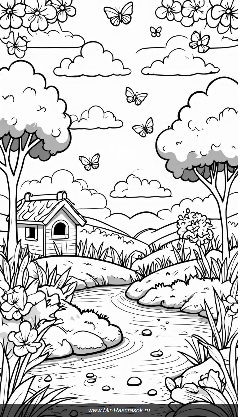 Веселый сад: раскраска для творческого вдохновения