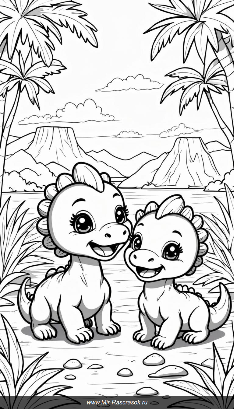 Малыши-динозавры в доисторических джунглях