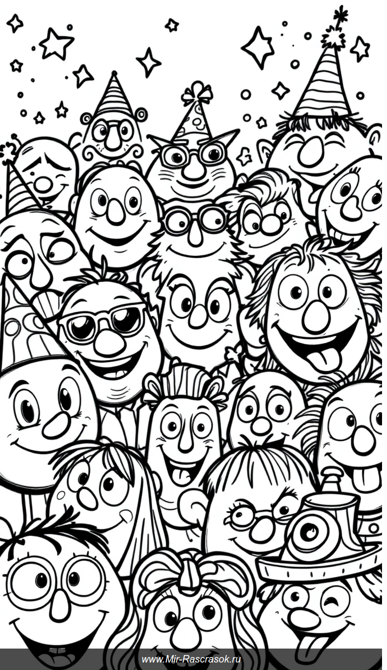 Веселые гримасы и забавные лица для творчества и радости детей