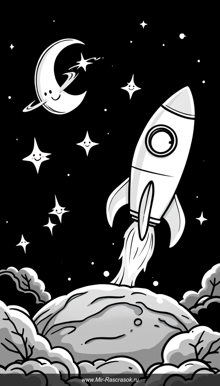 Веселые ракеты для раскрашивания
