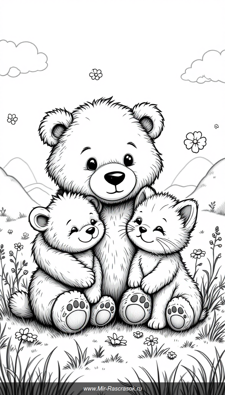 Раскраски Милые Животные Для Детей