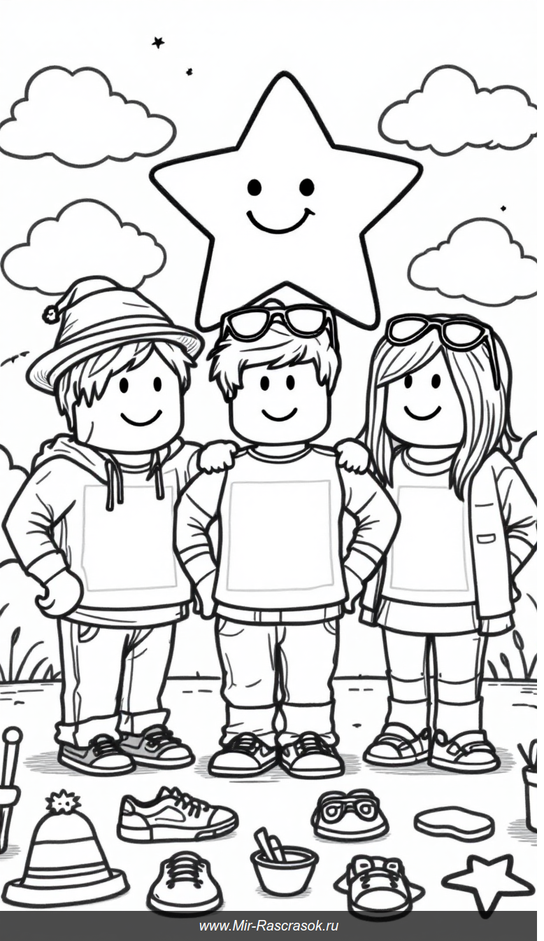 Раскрась и создай своих персонажей Roblox веселая и простая раскраска для детей