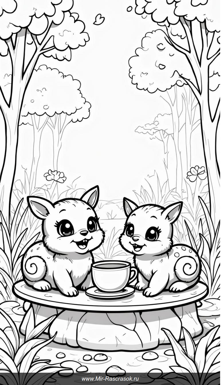 Чайная вечеринка улиток в грибном саду