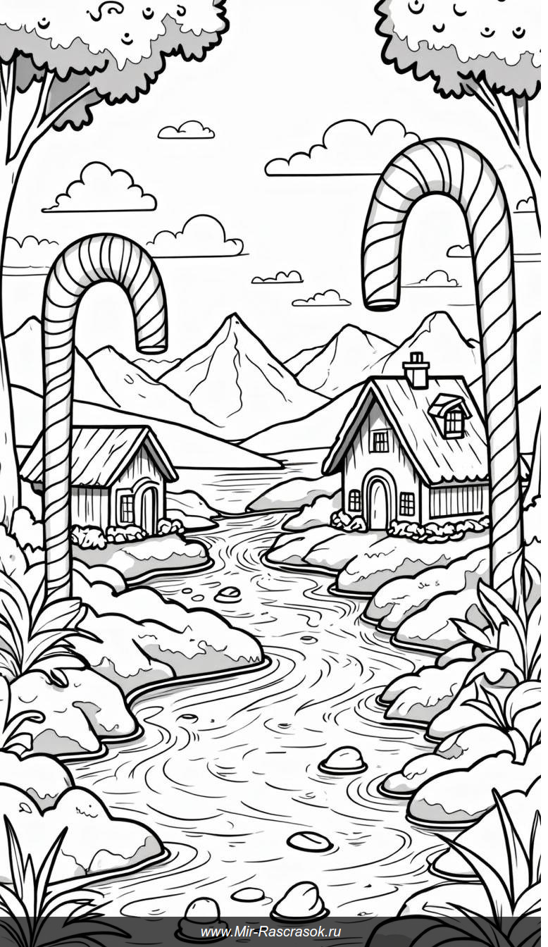 Увлекательная страна конфет раскраска для вашего вдохновения