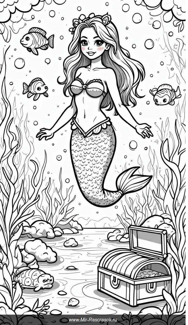 Погружение в волшебный подводный мир раскраски