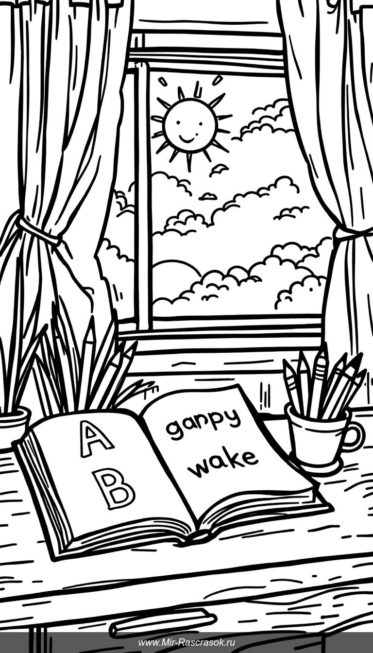 Веселый мир карандашей и книг для детей