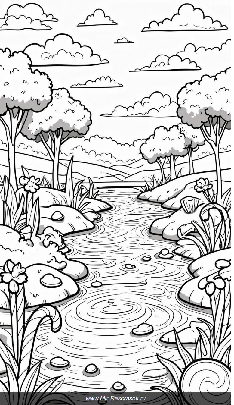 Радужная страна сладостей для детей раскраски