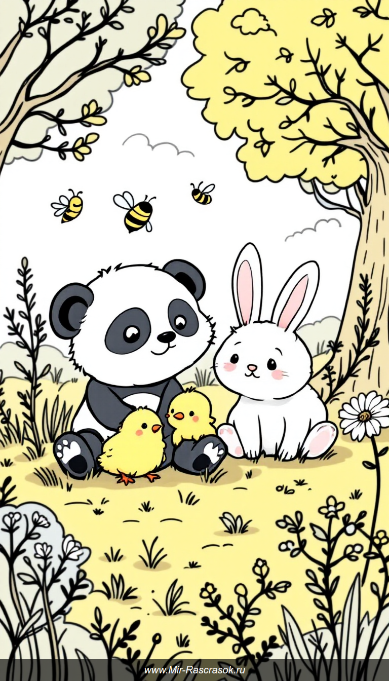 Милые малыши зверят для раскрашивания