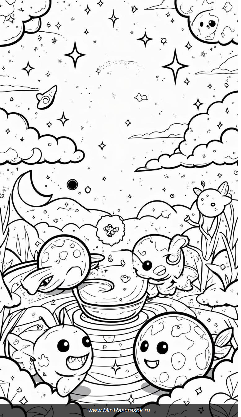 Раскраска волшебной солнечной системы для творческих умов