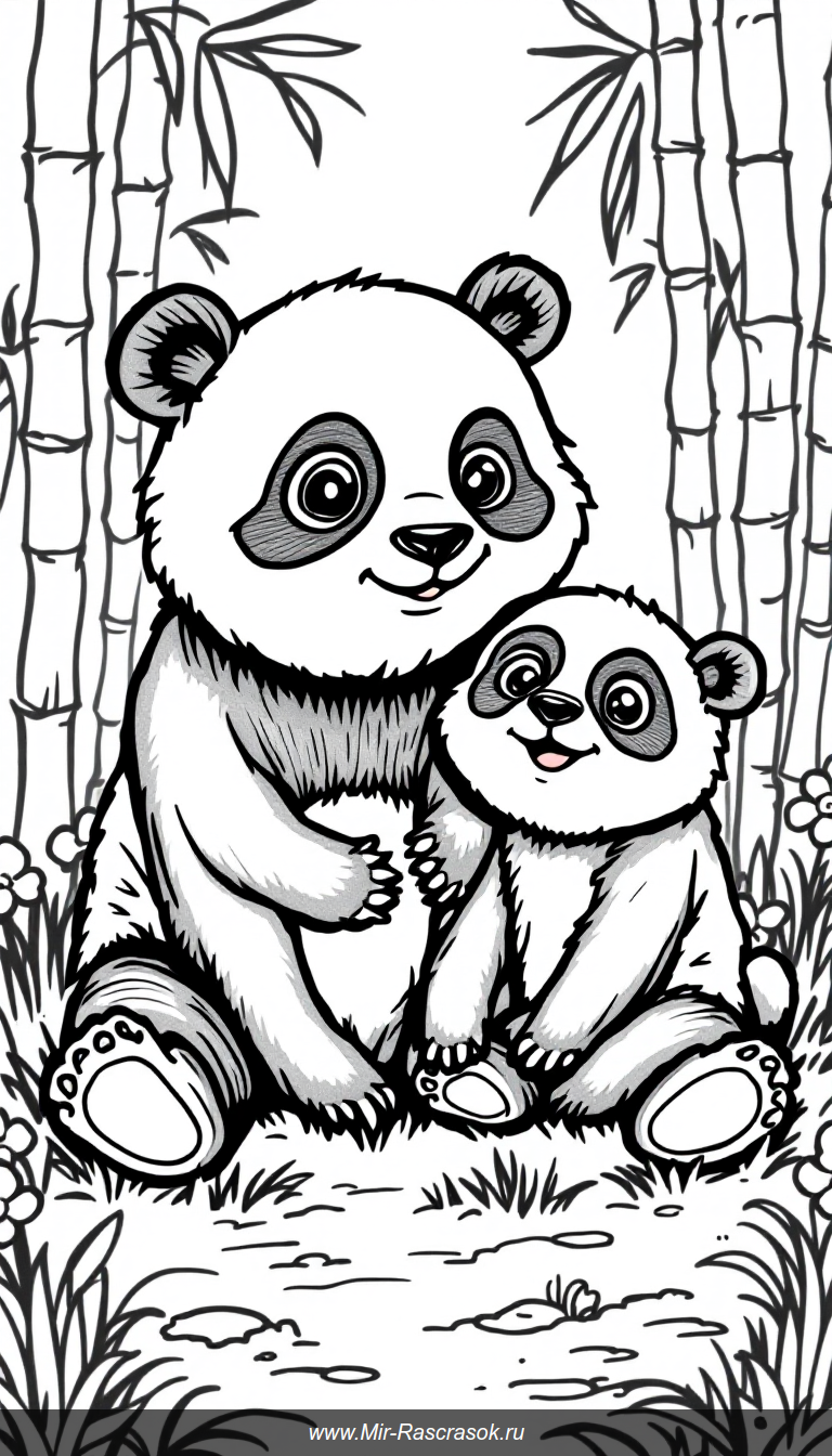 Эти милые панды отлично подойдут для детской раскраски 🐼🌿 Простые линии и дружелюбные образы помогут ребёнку развить творческие навыки и получить удовольствие от процесса 🎨 Идеально для весёлого и познавательного времяпровождения дома или в школе 📚✨