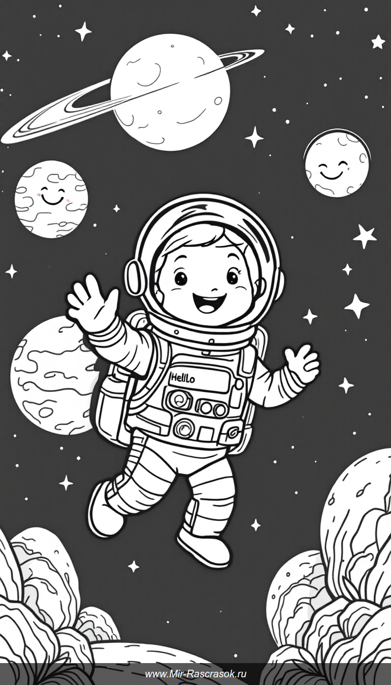 Космические приключения для раскрашивания