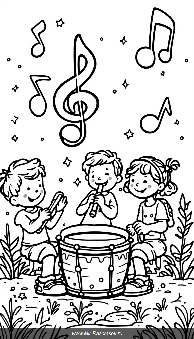 Весёлые музыкальные ноты для детского творчества