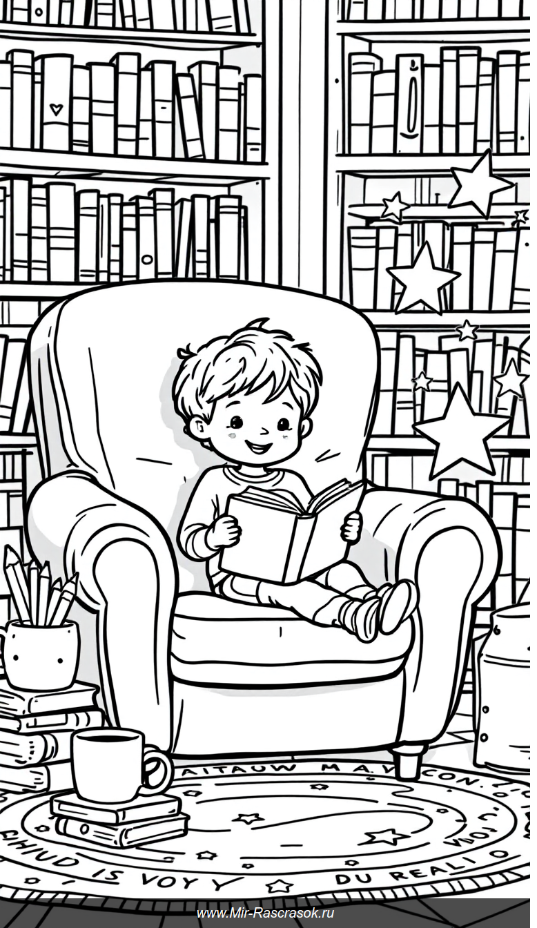 Уютный уголок для чтения и раскрашивания для детей