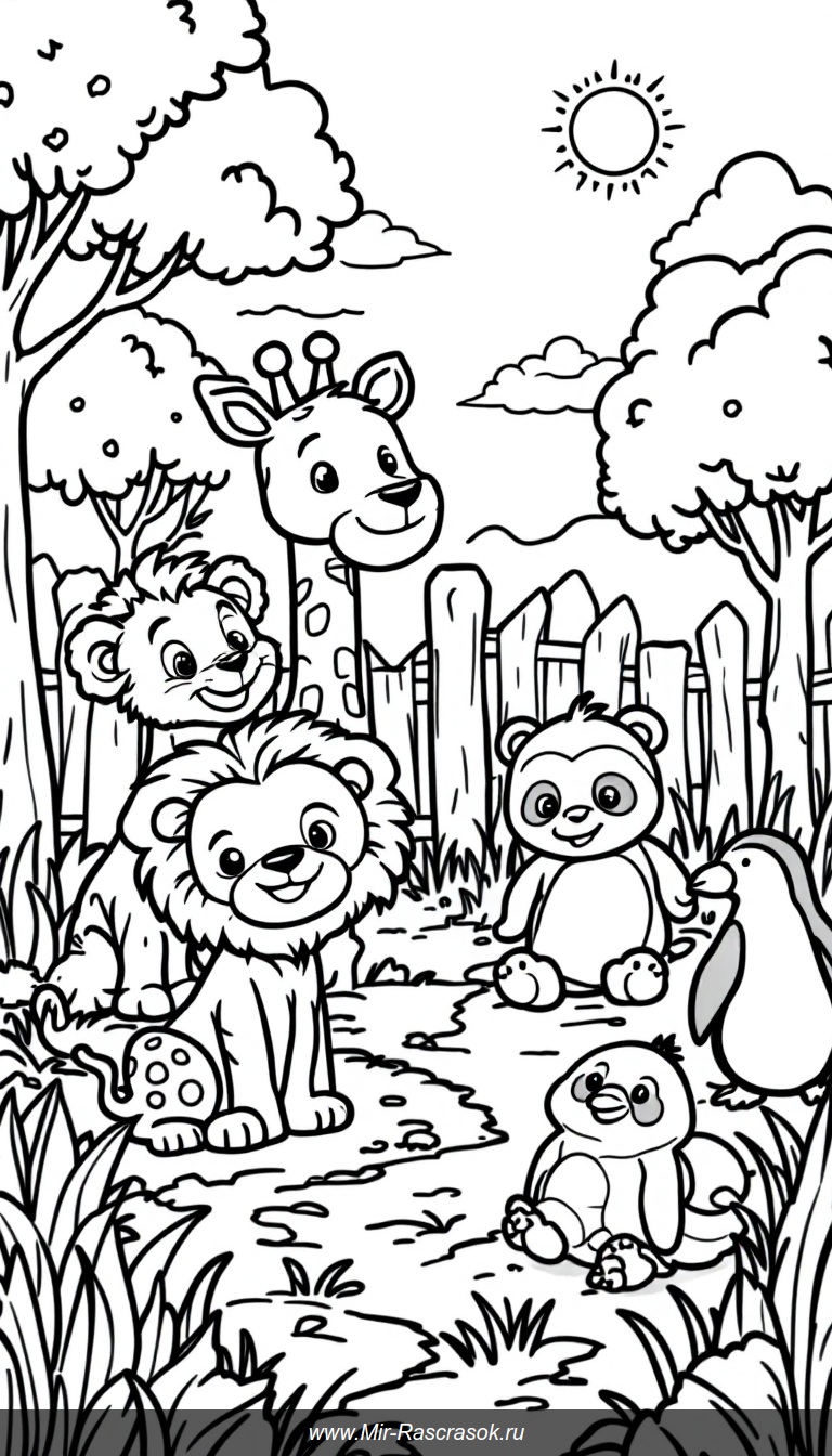 Дружелюбные животные зоопарка