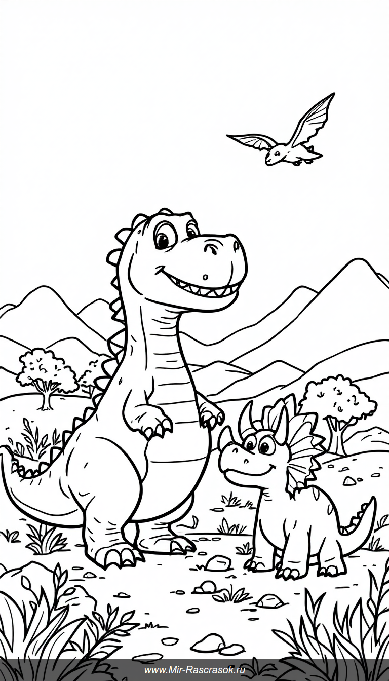 Динозавры рычат весело и дружелюбно